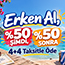 Tatilin %50'sini şimdi vade farksız 4 taksitle, kalan %50'sini tatilinden 7 gün önce 4 taksitle ödeyerek satın al!