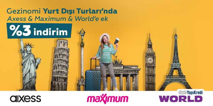 Maximum – World – Axess Kredi Kartlarına %3 İndirim 