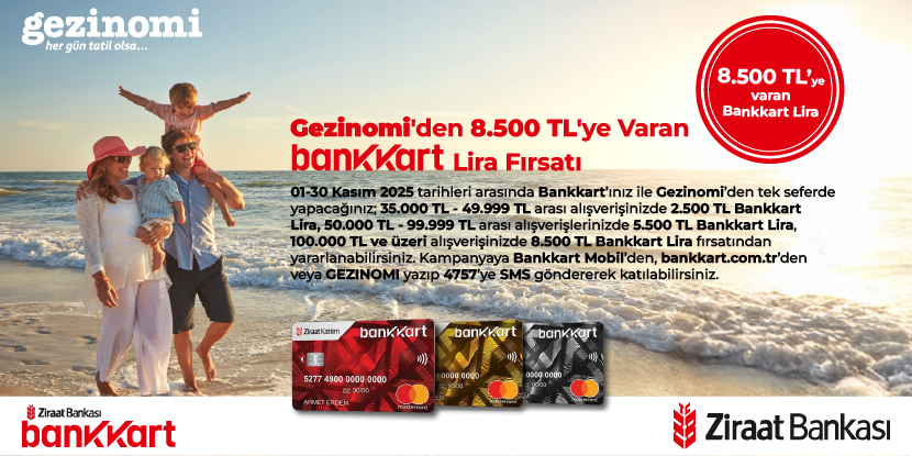 Gezinomi'de 8.500 TL'ye Varan Bankkart Lira Fırsatı