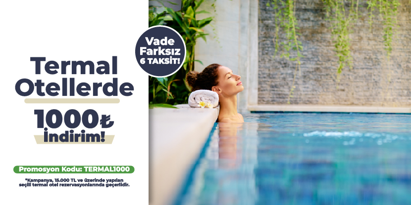 Termal Otellerde 1.000 TL İndirim