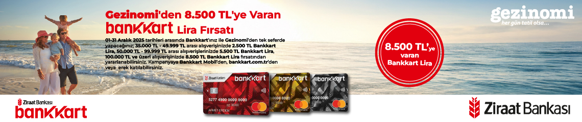 Gezinomi'de 8.500 TL'ye Varan Bankkart Lira Fırsatı